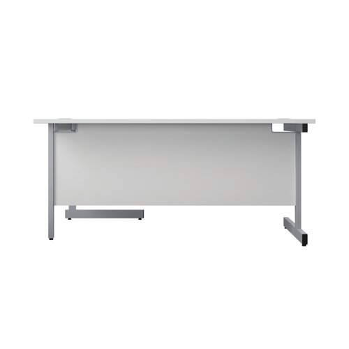 First Radial Right Hand Desk 1600x1200x730mm White/Silver KF803065 KF803065