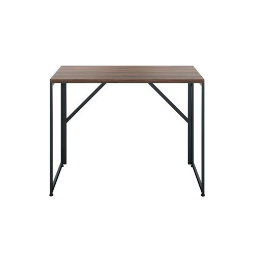 Jemini Folding Desk 1000x500x745mm Dark Walnut/Black Leg KF80307