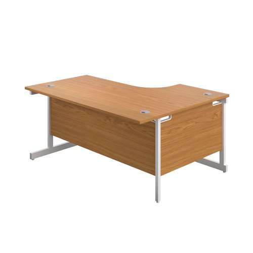 First Radial Left Hand Desk 1600x1200x730mm Nova Oak/White KF803089