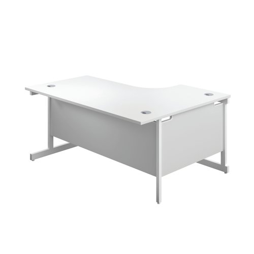 First Radial Left Hand Desk 1600x1200x730mm White/White KF803096 KF803096