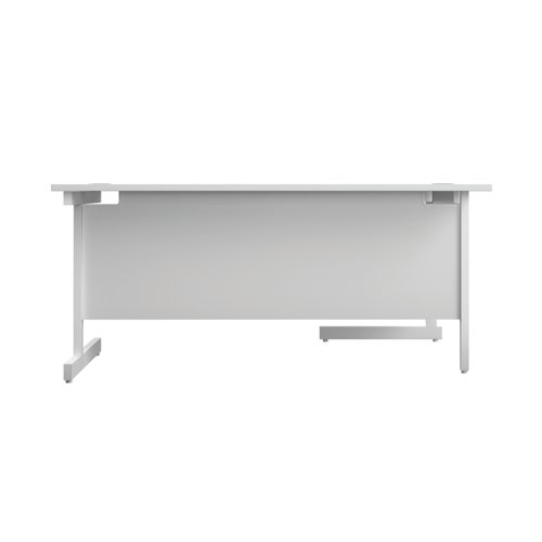 First Radial Left Hand Desk 1600x1200x730mm White/White KF803096 VOW