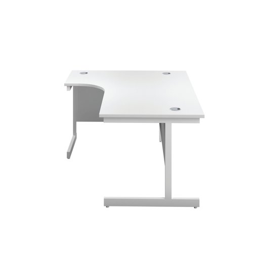 First Radial Left Hand Desk 1600x1200x730mm White/White KF803096