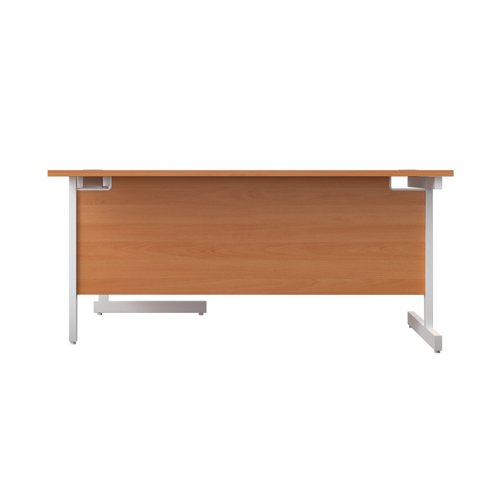 First Radial Right Hand Desk 1600x1200x730mm Beech/White KF803102 - VOW - KF803102 - McArdle Computer and Office Supplies