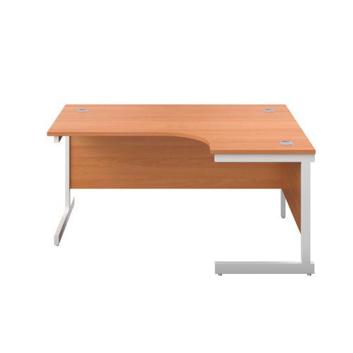 First Radial Right Hand Desk 1600x1200x730mm Beech/White KF803102 VOW