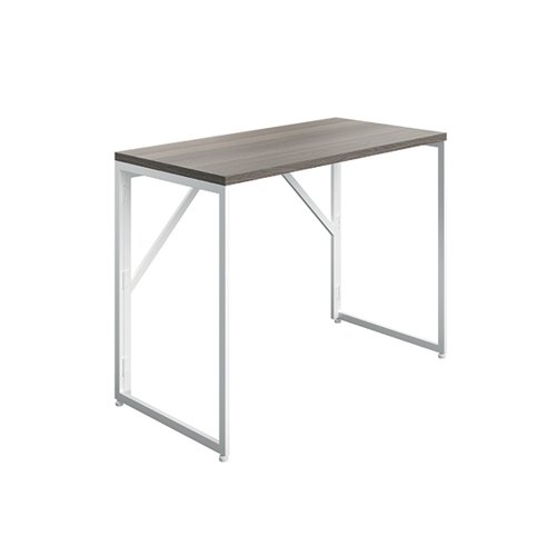 Jemini Folding Desk 1000x500x745mm Grey Oak/White Leg KF80312