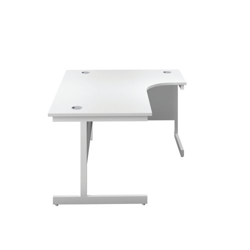 KF803126 First Radial Right Hand Desk 1600x1200x730mm White/White KF803126