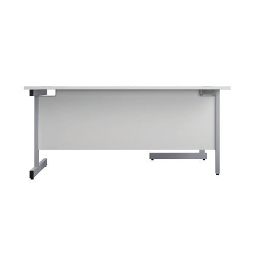 First Radial Left Hand Desk 1800x1200x730mm White/Silver KF803157 - KF803157