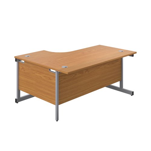 First Radial Right Hand Desk 1800x1200x730mm Nova Oak/Silver KF803171 - VOW - KF803171 - McArdle Computer and Office Supplies