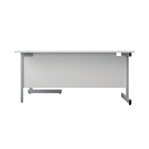 First Radial Right Hand Desk 1800x1200x730mm White/Silver KF803188 VOW
