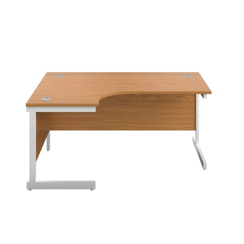 First Radial Left Hand Desk 1800x1200x730mm Nova Oak/White KF803201 - KF803201