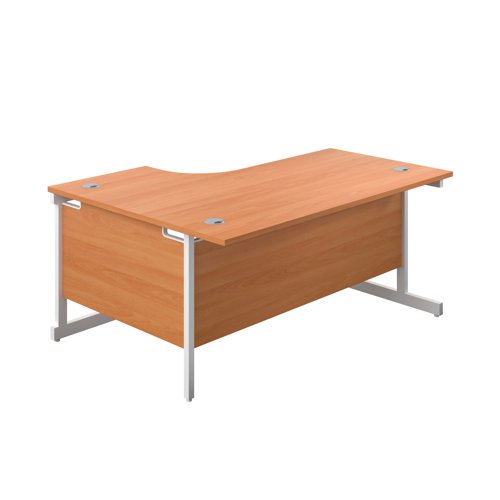 First Radial Right Hand Desk 1800x1200x730mm Beech/White KF803225 VOW