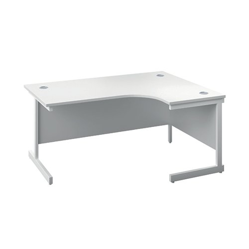 First Radial Right Hand Desk 1800x1200x730mm White/White KF803249