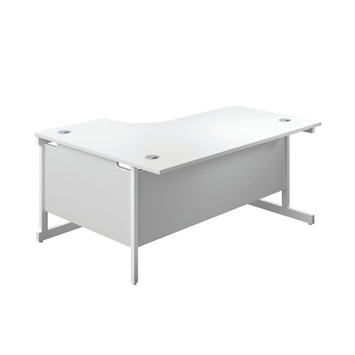 First Radial Right Hand Desk 1800x1200x730mm White/White KF803249 VOW