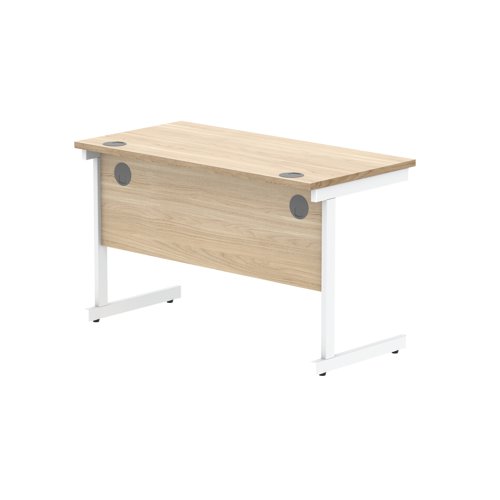 Astin Rectangular Single Upright Cantilever Desk 1200x600x730mm Canadian Oak/Arctic White KF803307