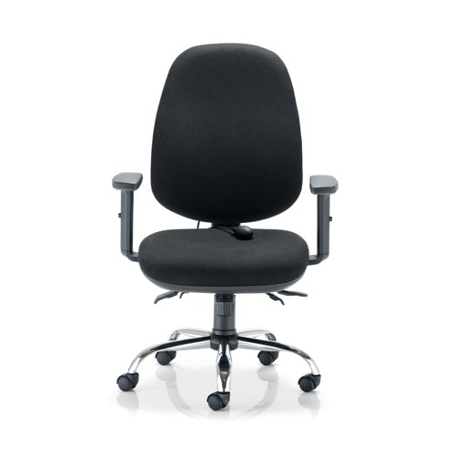 First Arista Aire High Back Ergonomic Operator Chair 675x580x1035-1230mm Black KF80331 - KF80331