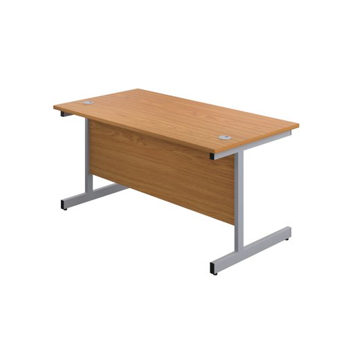 First Rectangular Cantilever Desk 1200x800x730mm Nova Oak/Silver KF803324 VOW