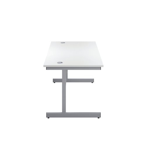 First Rectangular Cantilever Desk 1200x800x730mm White/Silver KF803331 - KF803331