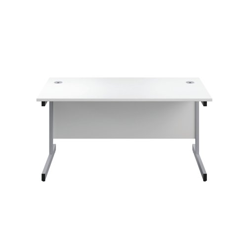 First Rectangular Cantilever Desk 1200x800x730mm White/Silver KF803331 VOW
