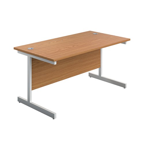 First Rectangular Cantilever Desk 1400x800x730mm Nova Oak/White KF803416