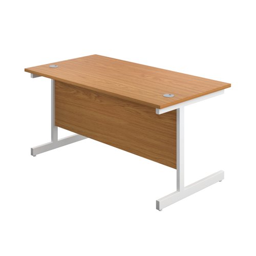 First Rectangular Cantilever Desk 1400x800x730mm Nova Oak/White KF803416 - KF803416