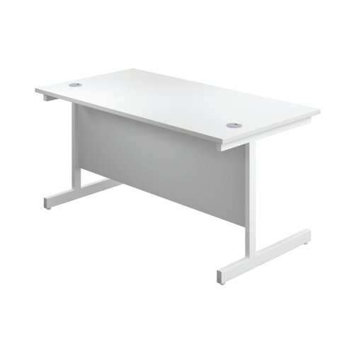 First Rectangular Cantilever Desk 1400x800x730mm White/White KF803423 - KF803423