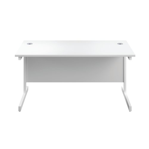 First Rectangular Cantilever Desk 1400x800x730mm White/White KF803423 VOW