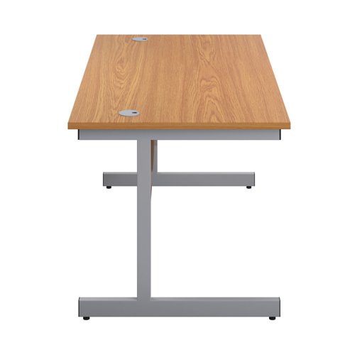 First Rectangular Cantilever Desk 1600x800x730mm Nova Oak/Silver KF803447 - KF803447