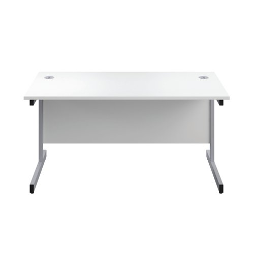 KF803454 First Rectangular Cantilever Desk 1600x800x730mm White/Silver KF803454