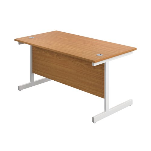 First Rectangular Cantilever Desk 1600x800x730mm Nova Oak/White KF803478 - KF803478