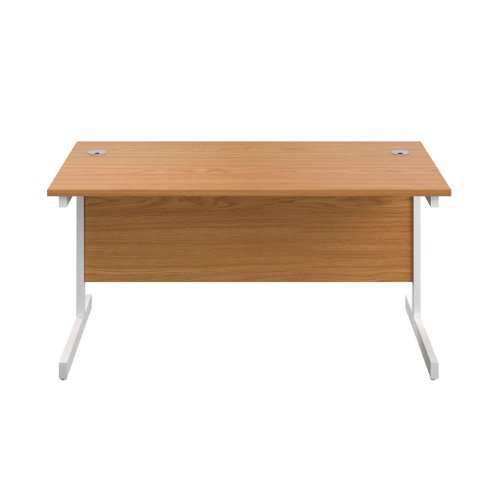 First Rectangular Cantilever Desk 1600x800x730mm Nova Oak/White KF803478