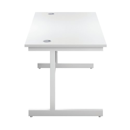 First Rectangular Cantilever Desk 1600x800x730mm White/White KF803485 - KF803485