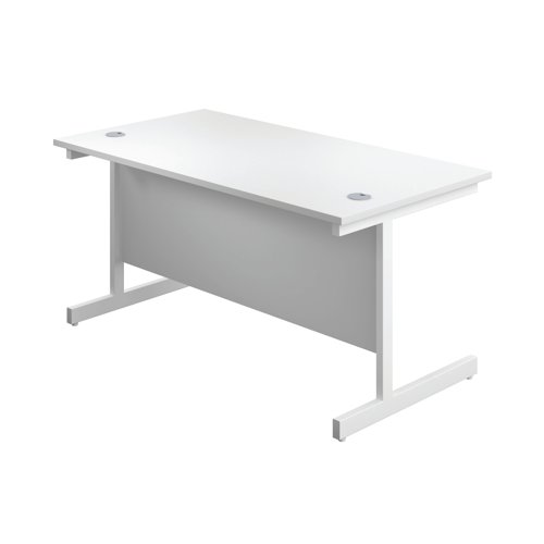 KF803485 First Rectangular Cantilever Desk 1600x800x730mm White/White KF803485