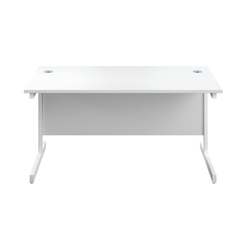 First Rectangular Cantilever Desk 1600x800x730mm White/White KF803485 - KF803485