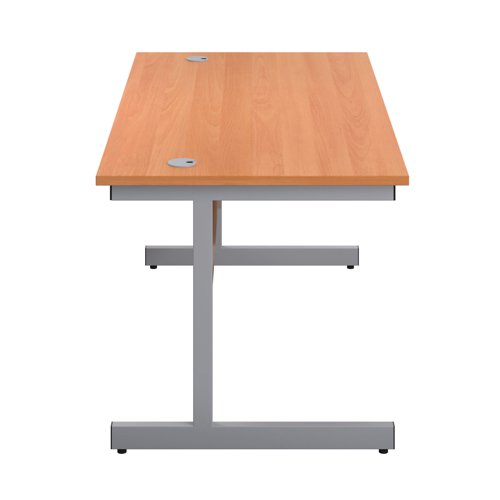 First Rectangular Cantilever Desk 1800x800x730mm Beech/Silver KF803492