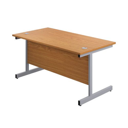 First Rectangular Cantilever Desk 1800x800x730mm Nova Oak/Silver KF803508 VOW