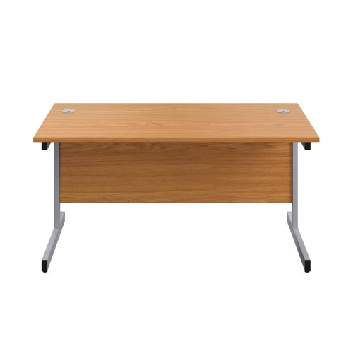 First Rectangular Cantilever Desk 1800x800x730mm Nova Oak/Silver KF803508 - KF803508