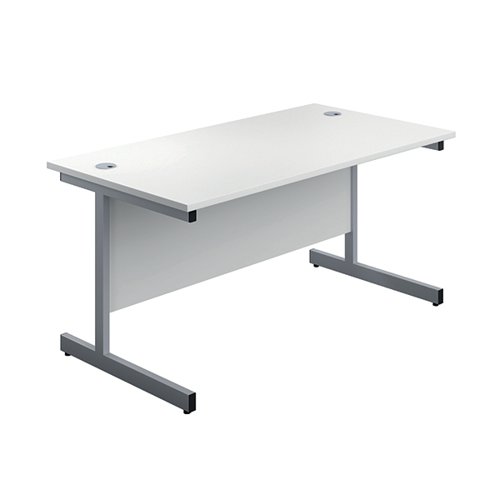 First Rectangular Cantilever Desk 1800x800x730mm White/Silver KF803515