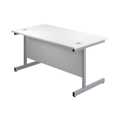 First Rectangular Cantilever Desk 1800x800x730mm White/Silver KF803515 VOW