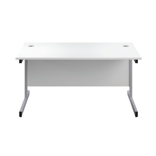 KF803515 First Rectangular Cantilever Desk 1800x800x730mm White/Silver KF803515