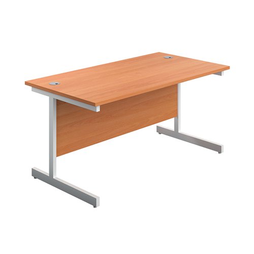 First Rectangular Cantilever Desk 1800x800x730mm Beech/White KF803522