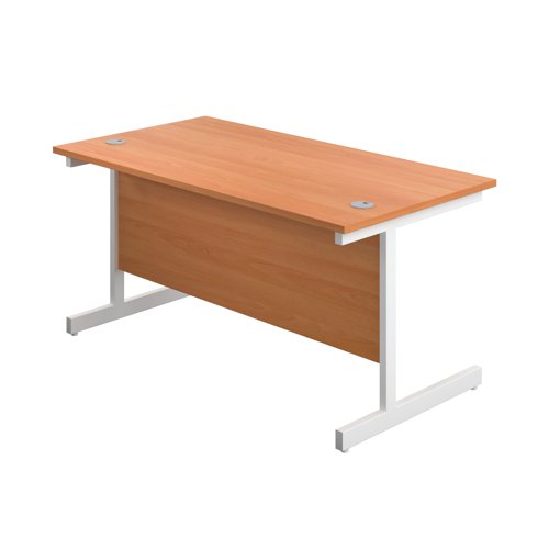 First Rectangular Cantilever Desk 1800x800x730mm Beech/White KF803522 - KF803522