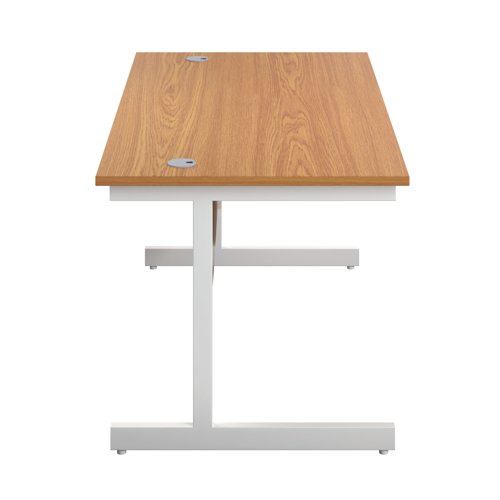 First Rectangular Cantilever Desk 1800x800x730mm Nova Oak/White KF803539 - KF803539