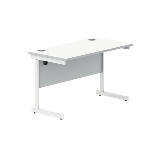 Astin Rectangular Single Upright Cantilever Desk 1200x600x730mm Arctic White/Arctic White KF803578