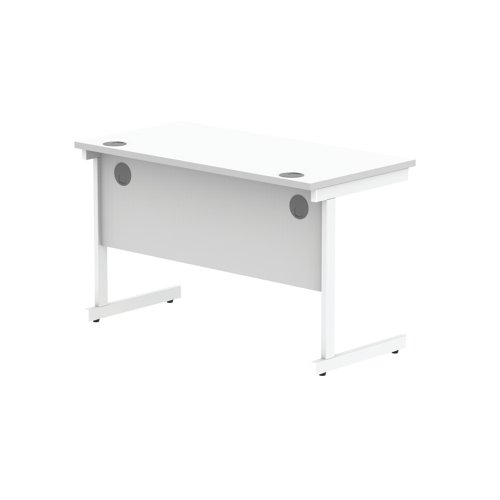 Astin Rectangular Single Upright Cantilever Desk 1200x600x730mm Arctic White/Arctic White KF803578