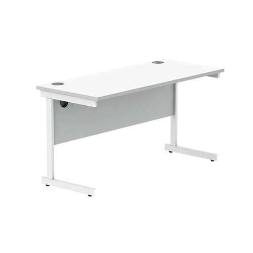 Astin Rectangular Single Upright Cantilever Desk 1400x600x730mm Arctic White/Arctic White KF803587 - KF803587