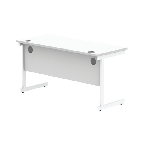Astin Rectangular Single Upright Cantilever Desk 1400x600x730mm Arctic White/Arctic White KF803587