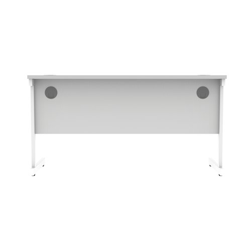 Astin Rectangular Single Upright Cantilever Desk 1400x600x730mm Arctic White/Arctic White KF803587