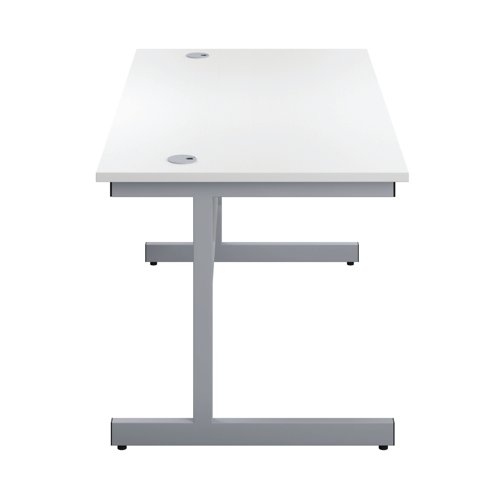 First Single Desk with 3 Drawers Pedestal 1600x800mm White/Silver KF803607 KF803607