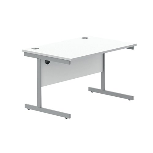 Astin Rectangular Single Upright Cantilever Desk 1200x800x730mm Arctic White/Arctic White KF803608