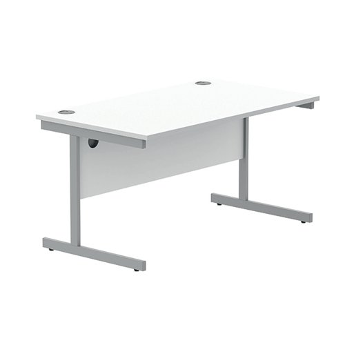 Astin Rectangular Single Upright Cantilever Desk 1400x800x730mm Arctic White/Arctic White KF803617